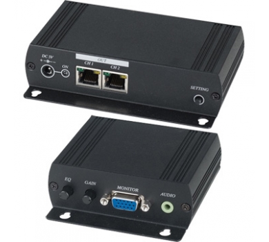1 in 3 out VGA with Stereo Audio CAT5 Extender Distribution Amplifier - Chainable Function