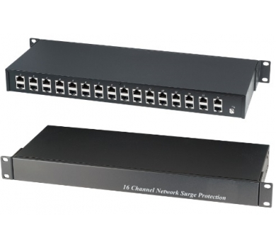 16CH POE Surge Protector for POE Hub in 1U Rack Mounting Panel