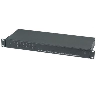 HD-TVI / AHD / HD-CVI / CVBS 16 input 32 output Video Distributor in 1U Rack Mounting Pane