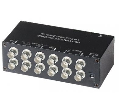 HD-TVI / AHD / HDCVI / CVBS 4 In 8 Out Video Distributor